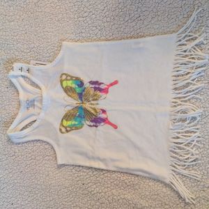 White butterfly racerback tank top - small
